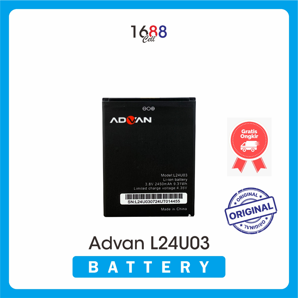 Battery Advan L24U03 Original - Baterai Advan NASA 5202 2450mAh - Batre HP Advan Original - Battery 