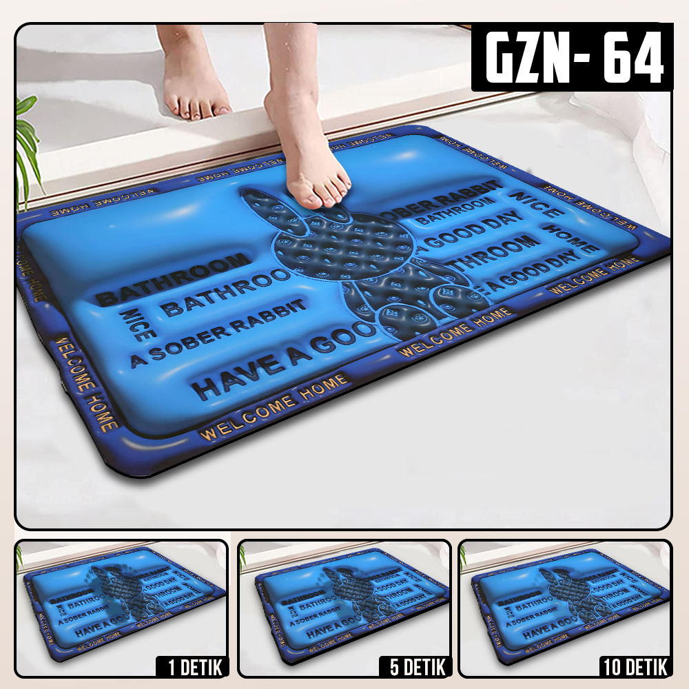 Keset Diatomite 3D Kotak Anti Slip Keset Kamar Mandi Keset Lantai Menyerap Air 3D Karakter Futureworld-GZN-64