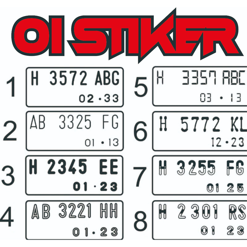 STIKER PLAT NOMOR MOTOR WARNA HITAM/STIKER SAJA/BUKAN PLATNOMOR UNTUK PLAT NOMOR PUTIH