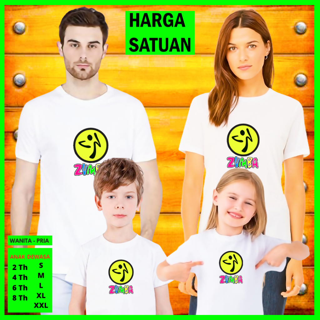 Baju Couple-Kaos Couple Pasangan Senam Zumba Aerobic Fitness Keluarga Family Ayah Ibu Anak Perempuan