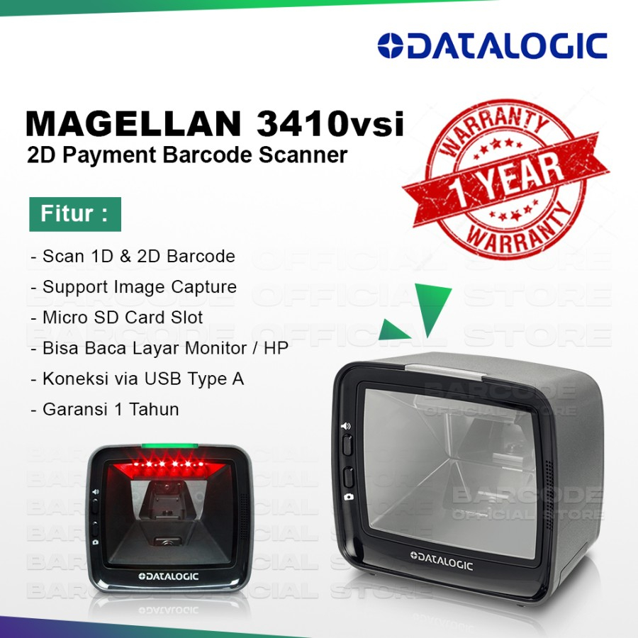 Datalogic Magellan 3410VSi Scanner Barcode Duduk Imager Scan Barang Supermarket Minimarket Swayalan