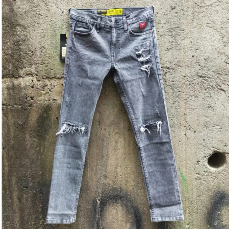 CELANA JEANS PRIA DISTRO PANJANG VLG.36 SOBEK" SNOW CELANA FASHION