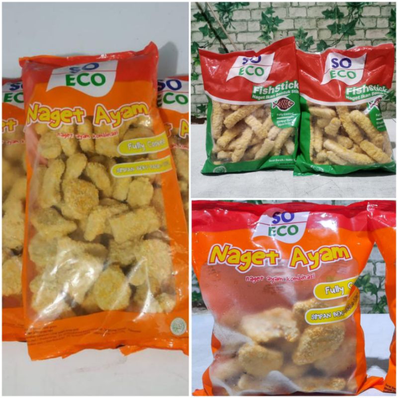 

Chiken Nugget Naget Ayam dan Nuget Ikan SO ECO Naget 1 kilo 500 gram