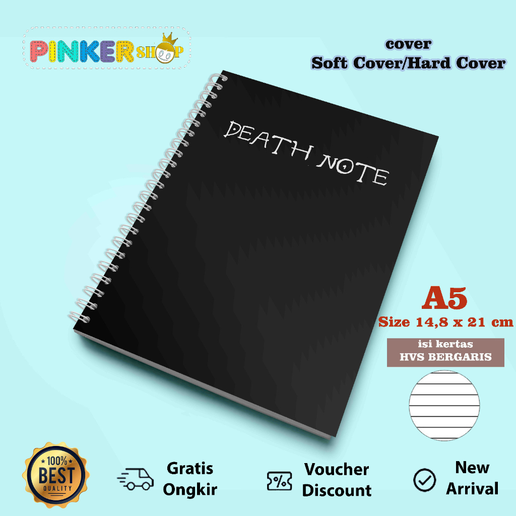 

SFA4 DEATH NOTE NOTEBOOK A5 BERGARIS SOFT/HARD COVER SPIRAL