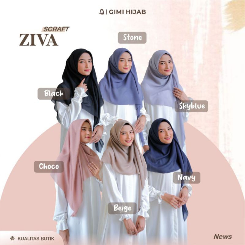 Gimi Hijab ORI | Ziva Scarft | Segi Empat Premium