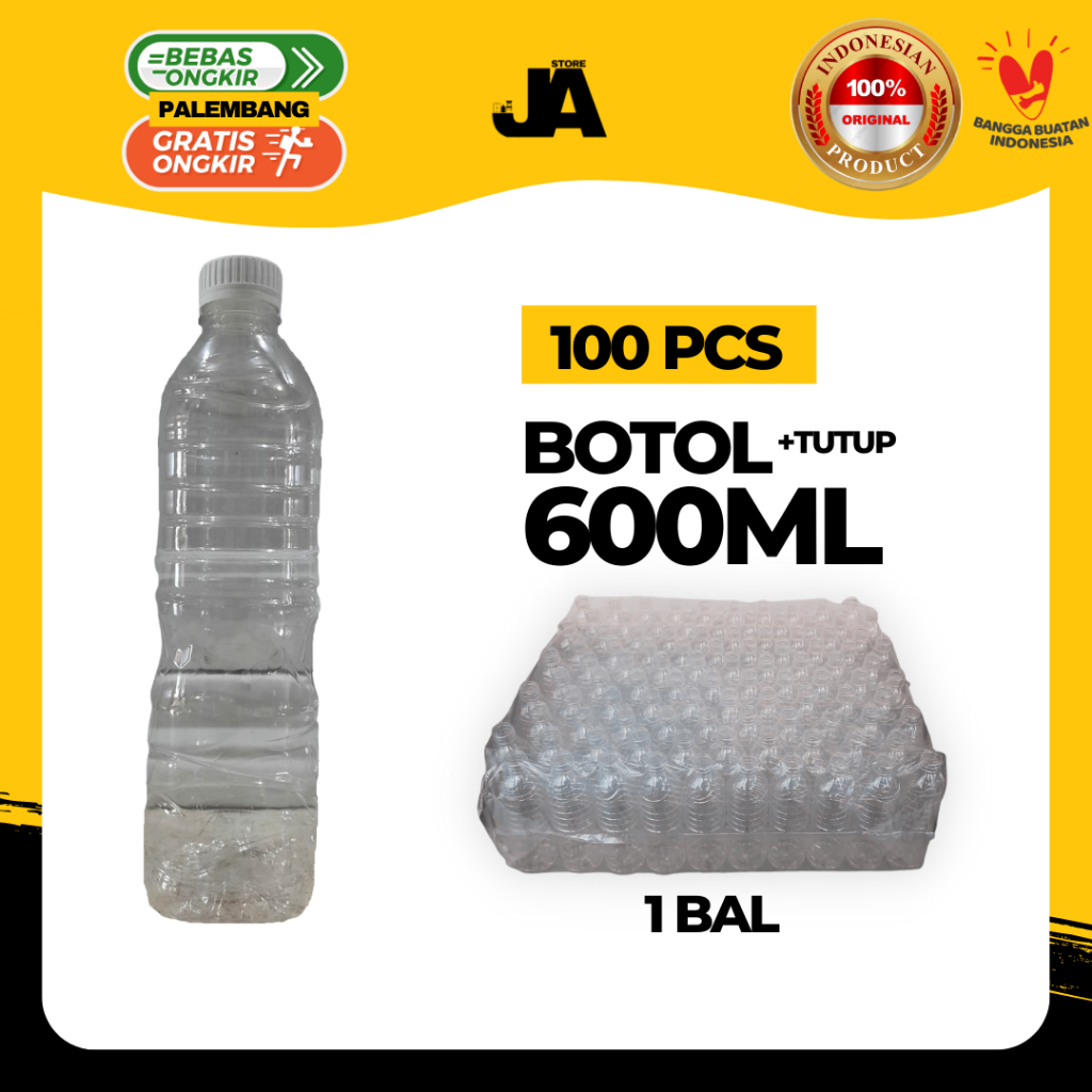 Botol Air Mineral 600ml / 330 ml (isi 100 pcs) Plastik / Air Minum / Cuko / Jus / Sirop / UMKM / Pem