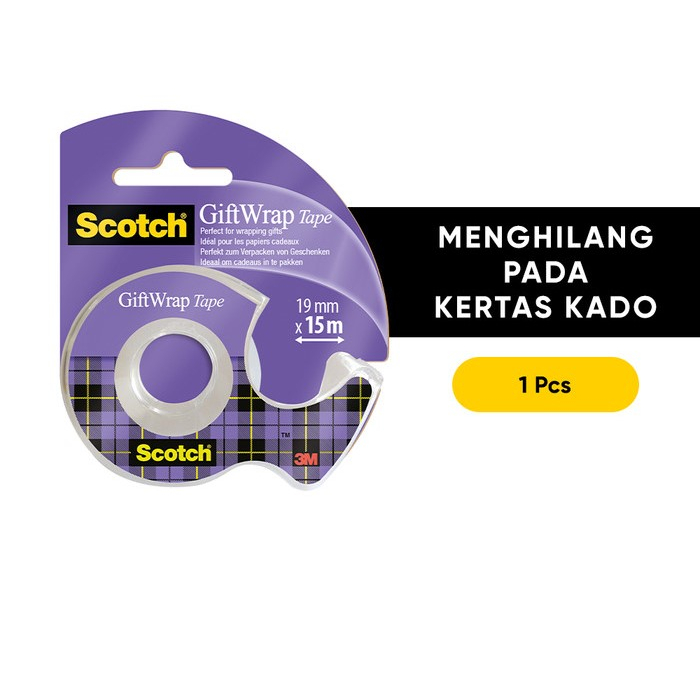 

Selotip Bungkus kertas kado Scotch Gift Wrap Tape 19 mm