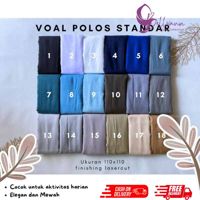 Jilbab Segiempat Polos /Jilbab Polos/Hijab Polos / Voal Polos / Hijab Square / Krudung Segiempat / K