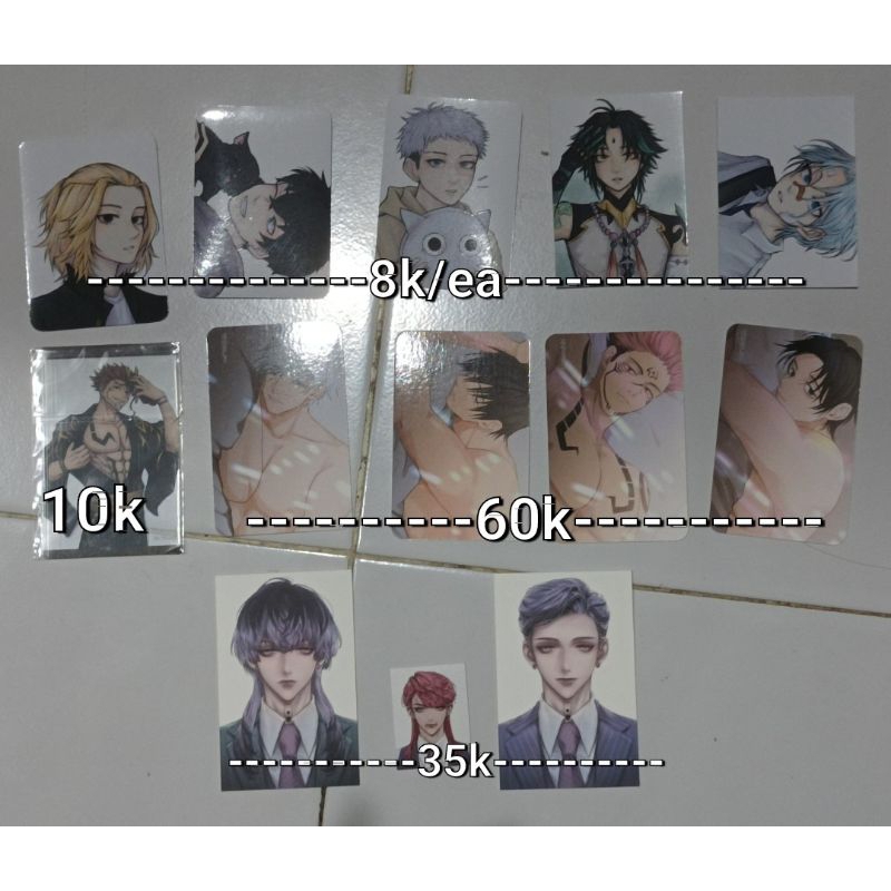 ready wts photocard pc fanmerch jujutsu kaisen tokyo revengers mikey sk8 langa xiao genshin artprint