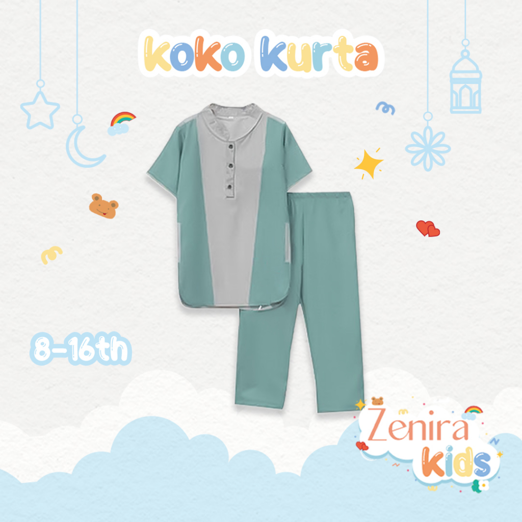 Zenira Official | Baju Muslim Setelan Koko Anak Usia 8 - 16 Tahun