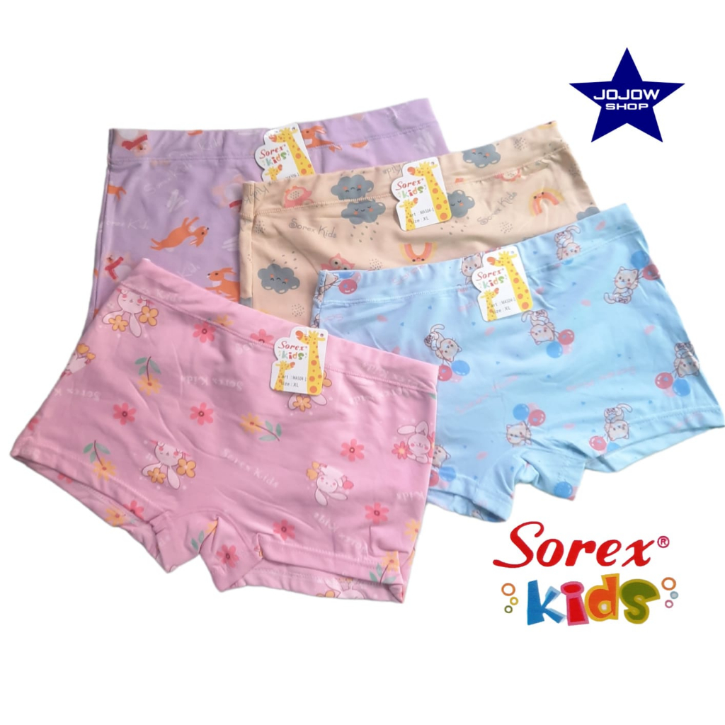 3Pcs - Boxer Anak Perempuan Sorex kids MA 504 || Boxer Sorex kids || Boxer anak Sorex kids