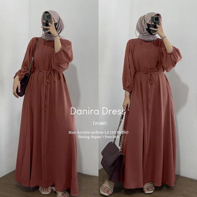 Gamis Terbaru DANIRA Dress Bahan Crinkle Airflow UKURAN LD 100 - 120 CM PJ 140 CM PT 55 CM Bisa Untuk Busui Friendly Gamis Wanita Terbaru 2023 Gamis hitam Dress crinkle jumbo premium Maxy dress kekinian Pakaian wanita