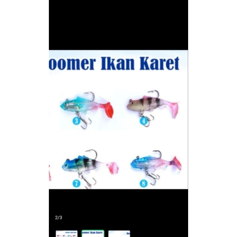 lure karet ikan umpan pancing merk boomer 6 cm soft lure