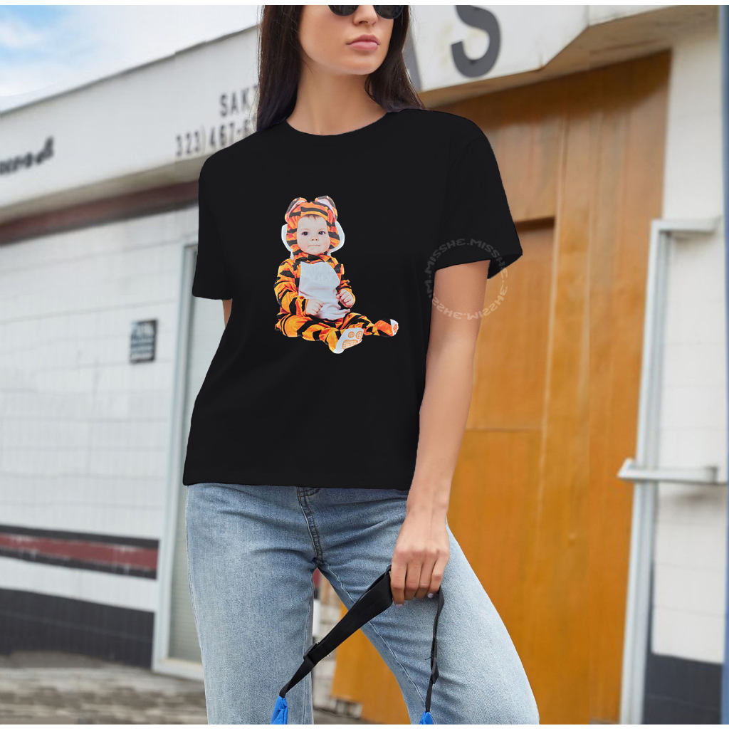 COD ID - Tshirt Motif ADLV Tiger cute / Kaos Katun Wanita / Baju Kaos Wanita Terbaru 2023 / Kaos Pol