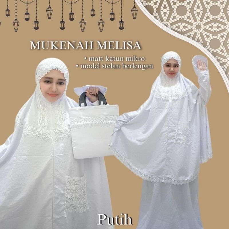 (Real Pict) Mukena Melisa Matt Katun Mikro Setelan Berlengan Jumbo
