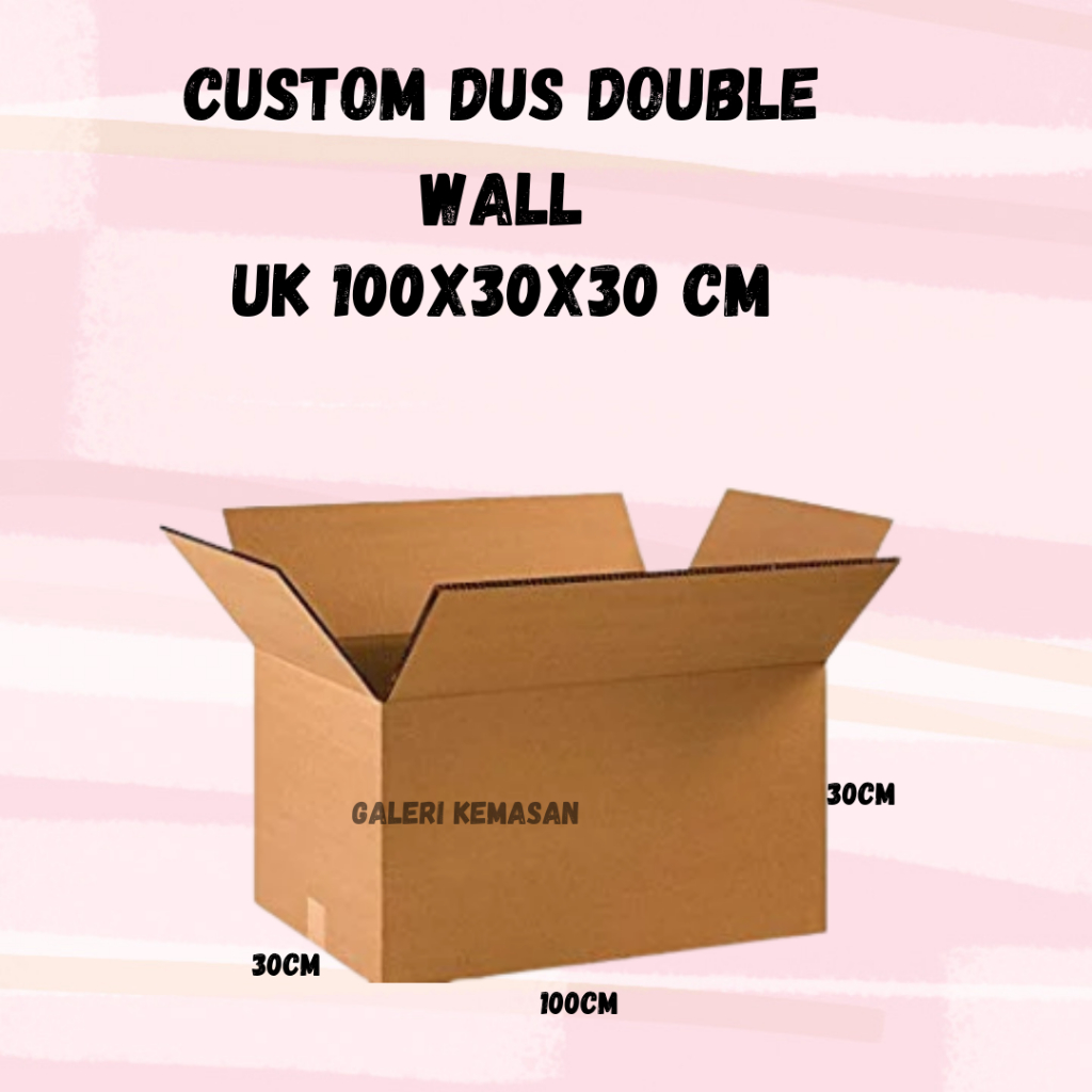 

DUS STANDAR SINGLE WALL CUSTOM SABLON UK 100X30X30 CM (Pembelian min 100pcs)