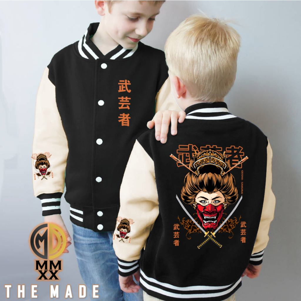 Jaket Varsity Anak 7-15 Tahun Motif Naga Yakuza Japan Culture x Indonesia Culture Jaket Baseball Bomber Anak Motif Gambar