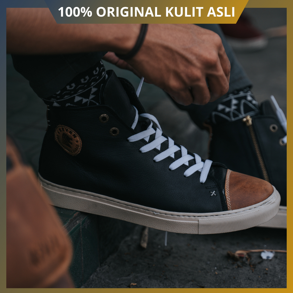 Sepatu Convers Klasik Leather Kulit Sapi Crazy Horse Original Caraka Shoes