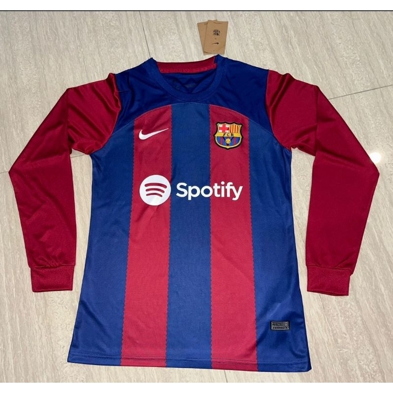 Jersey Kaos Baju Sepak Bola Barca Barcelona Home Merah Lengan Tangan Panjang Longsleeve Long Sleeve 