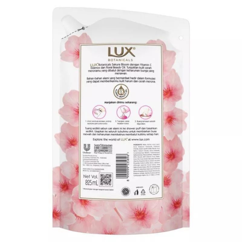 LUX BODY WASH GLOWING SKIN SAKURA BLOOM 825 ML