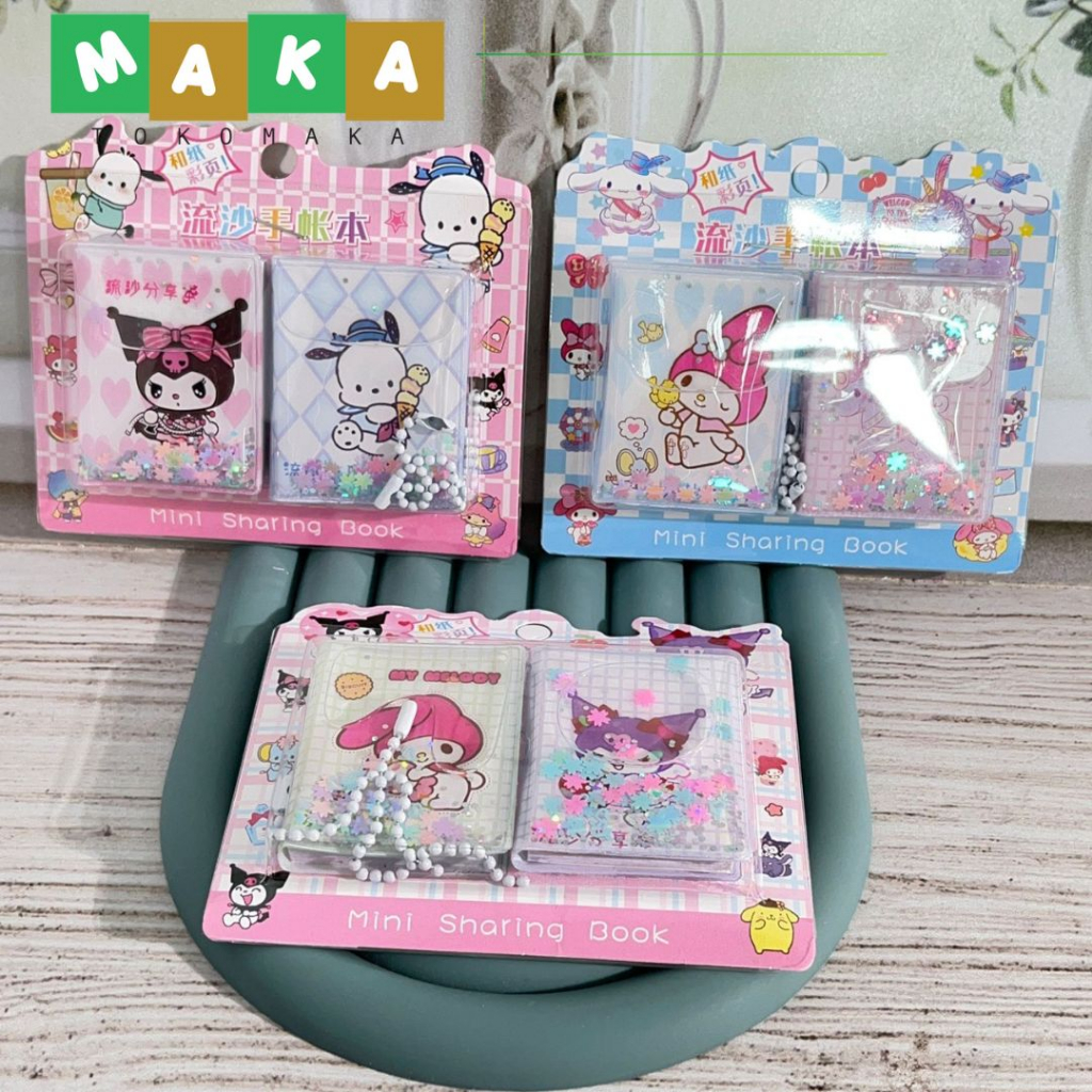 

buku sticker mini XM 8 (1 set isi 2) buku stiker kuromi melody sanrio perlengkapan DIY journaling