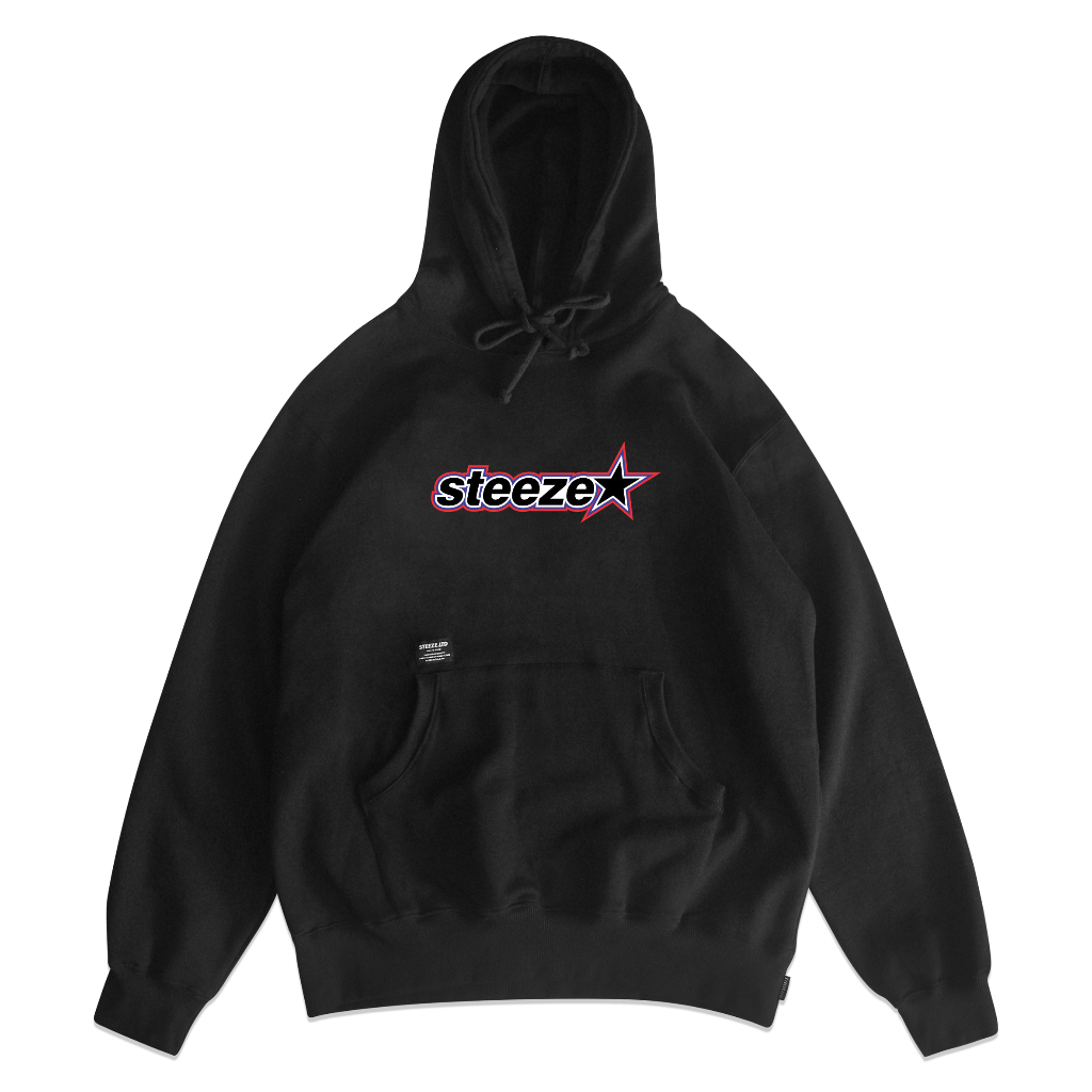 STEEZE.LTD - STAR PULLOVER HOODIE BLACK