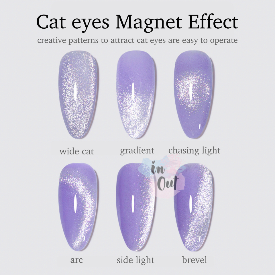 Double-sided Cat eyes Magnet Mini Silinder Gel Nail Polish / Magnet Mata Kucing mini Nail Art tools magnet silinder bulat kecil panjang Gel Polish Kutek gel Cat eye Silver Crystal cat eye magnet KU059