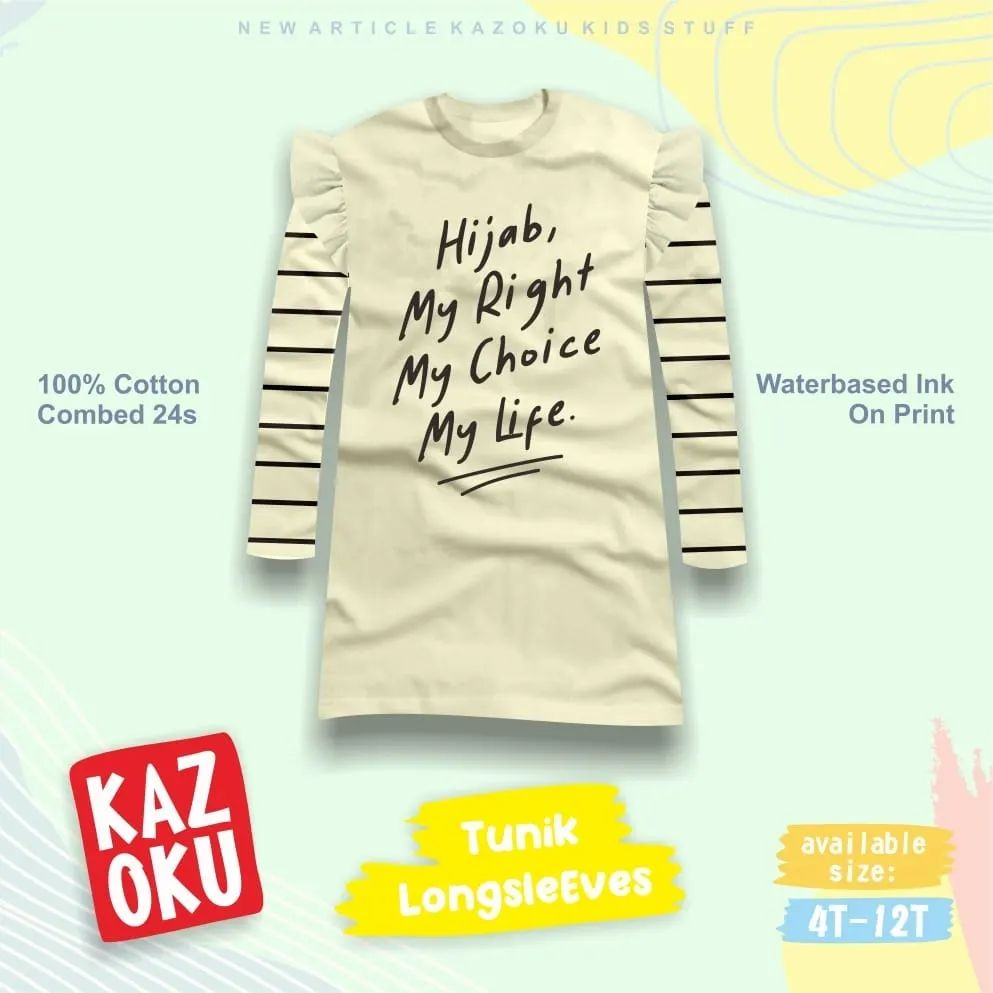 Kazoku Kaos Tunik Panjang Girl Kaos Anak Usia 4 Sd 12 Tahun -KBS