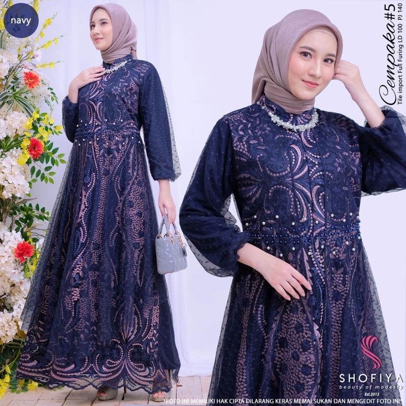 [READY] CEMPAKA • GHENDIS BY SHOFIYA GAMIS DRESS PESTA BROKLAT WANITA MUSLIM