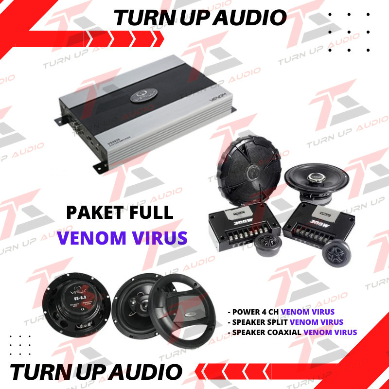 Paket audio mobil full sound system VENOM VIRUS original by Venom VENOM VIRUS VS 4930 VENOM VIRUS VS