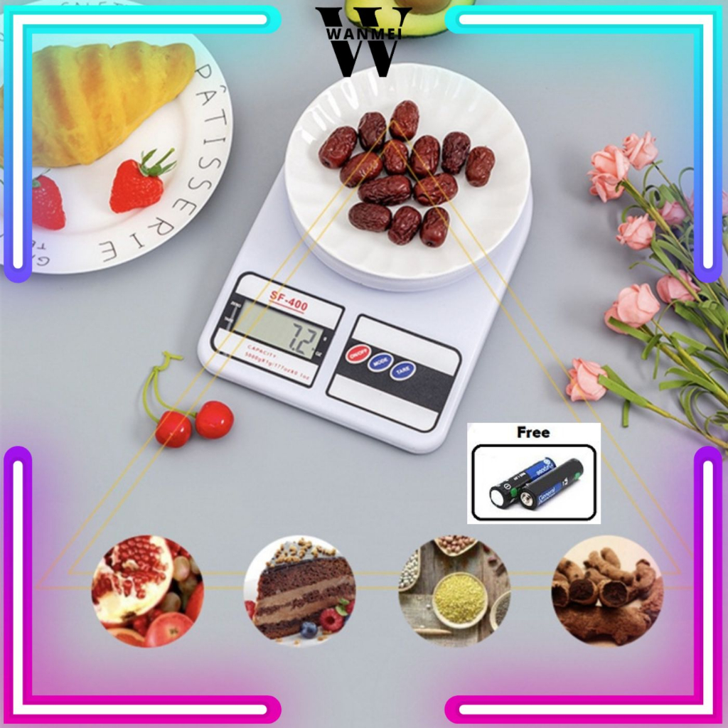 WM Timbangan Kue SF400 Timbangan Dapur Digital Elektrik 10Kg SF-400 Timbangan Mini Serbaguna