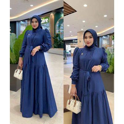 Deviena Dress Shimer Polos Fashion Muslimah