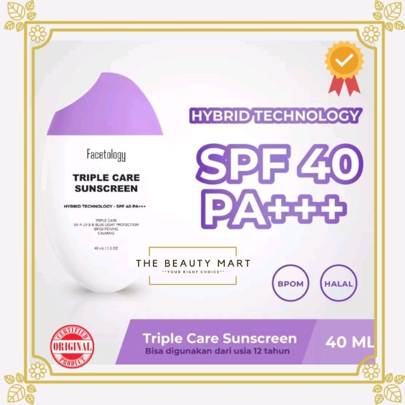 FACETOLOGY Triple Sunscreen Spf 40 PA+++