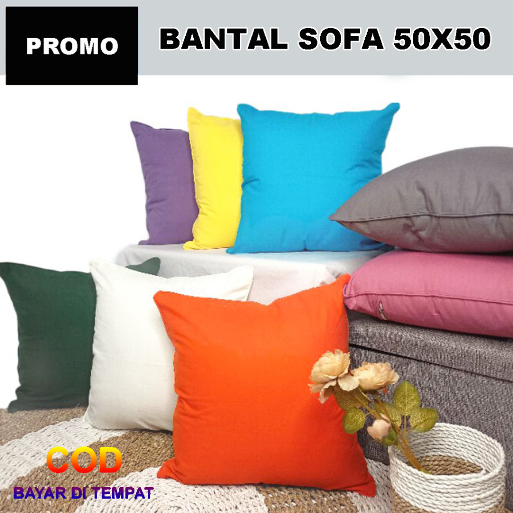 ✅COD Bantal Kursi Sofa Bed Sofabed 50x50 Minimalis Ruang Tamu Aneka Warna