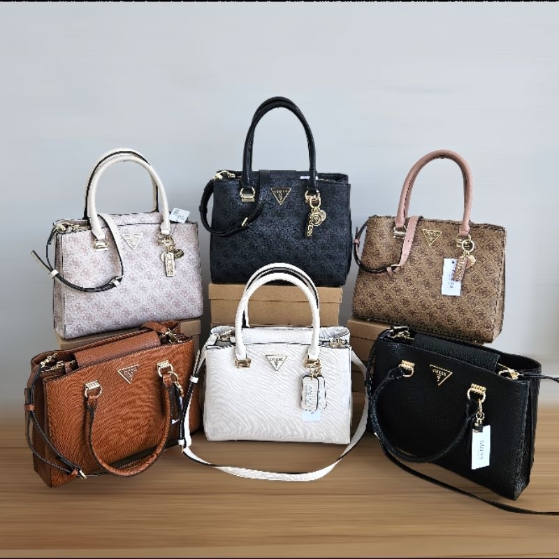 tas noelle satchel top handle bag logo batik bag office big size two compartment brown white black beige cream tali panjang crossbody ready stock cirebon indramayu majalengka sindang laut