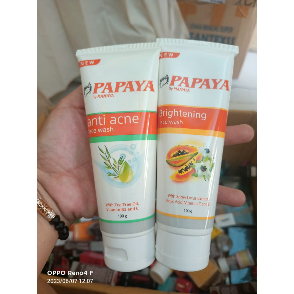 ❤️ MEMEY ❤️ PAPAYA By Mamaya Brightening | Anti Acne Face Wash 100g