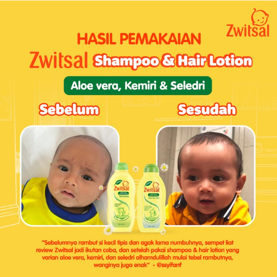 ORIGINAL ZWITSAL Baby Natural Shampoo Aloe Vera, Kemiri, Seledri 100ml / Sampo Bayi / LEDI MART