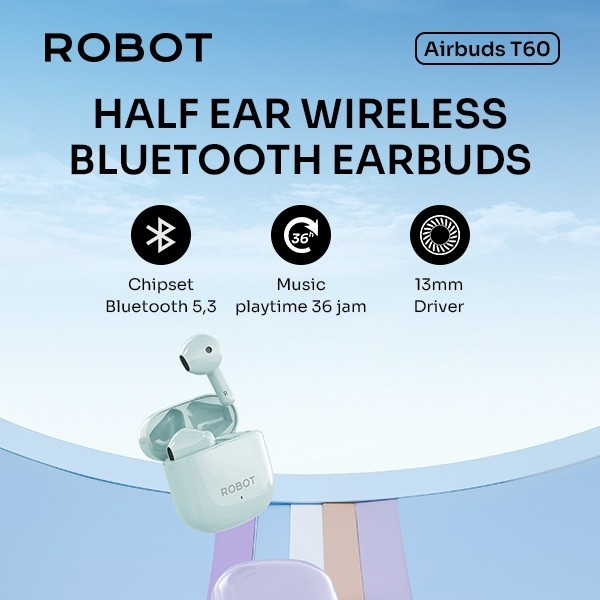 Robot Tws Airbuds T60 Headset Wireless Bluetooth 5.3