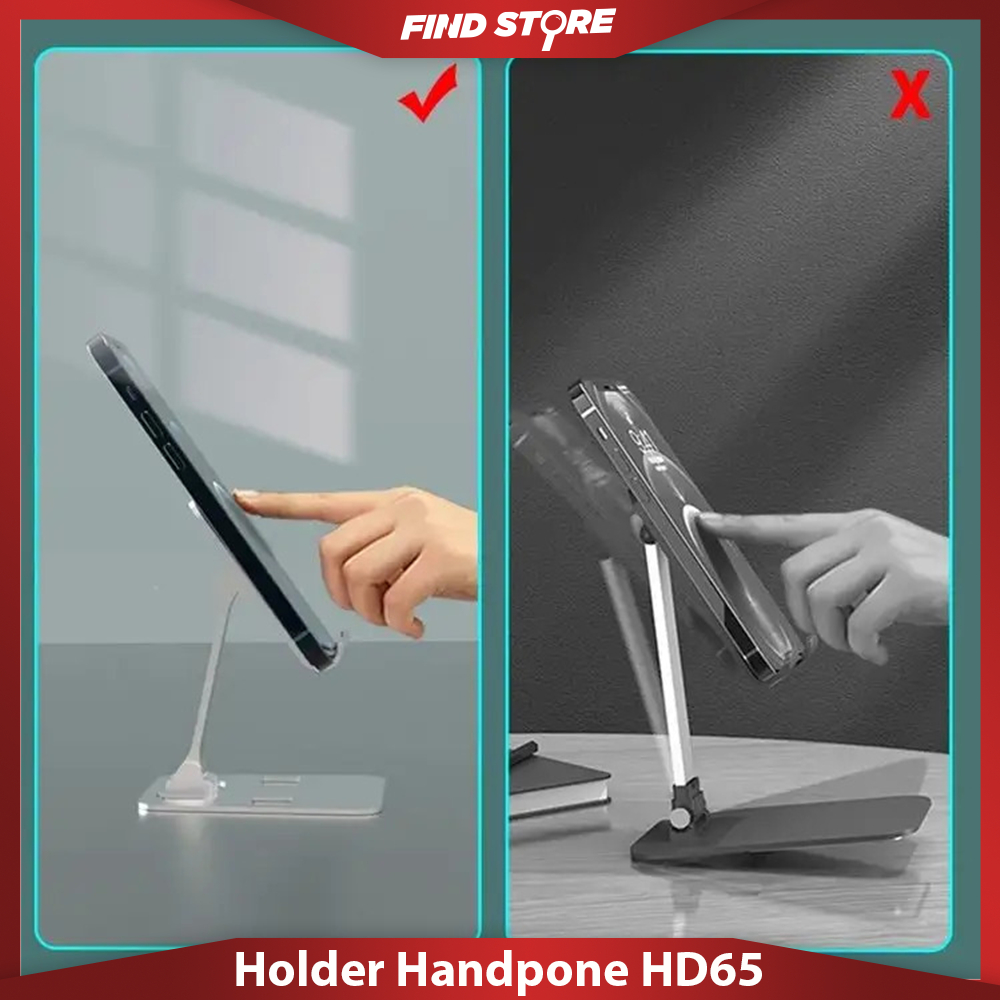 Holder HP Stand Phone Meja Besi Penyangga Handphone Multifungsi HD65