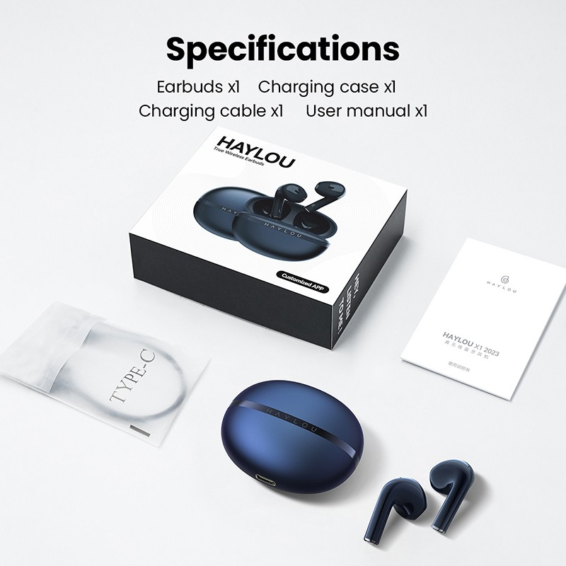 Haylou X1 2023 TWS True Wireless Earbuds Headset Bluetooth 5.3 App ENC