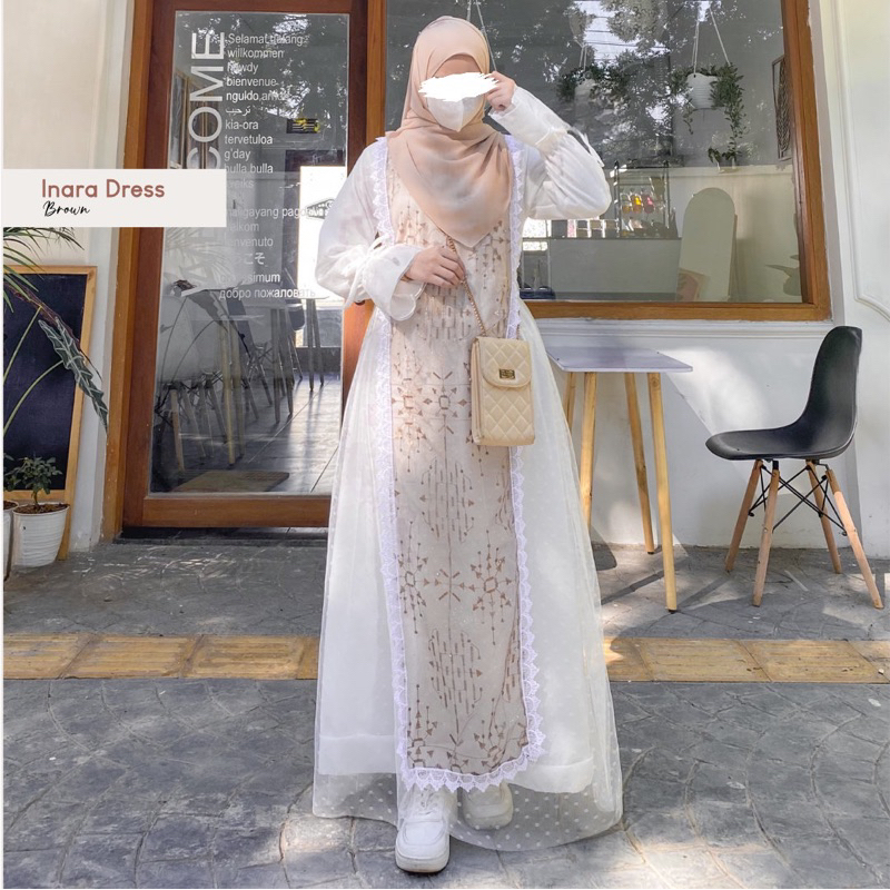 Mininos Inara dress Gamis Mosscrepe Kondangan Remaja