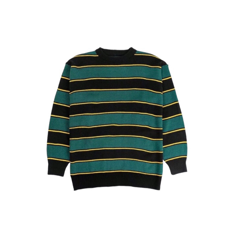 KNITWEAR STRIPE GREEN- SWEATER RAJUT - BAHAN RAJUT- sweater vintage