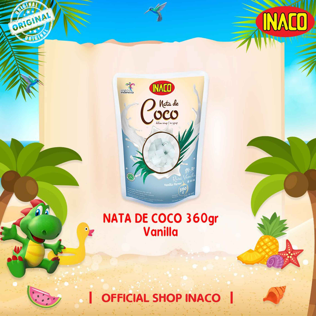Minuman Coconut Gel * Inaco Nata De Coco * Minuman Rasa Vanilla Flavor * 360gr