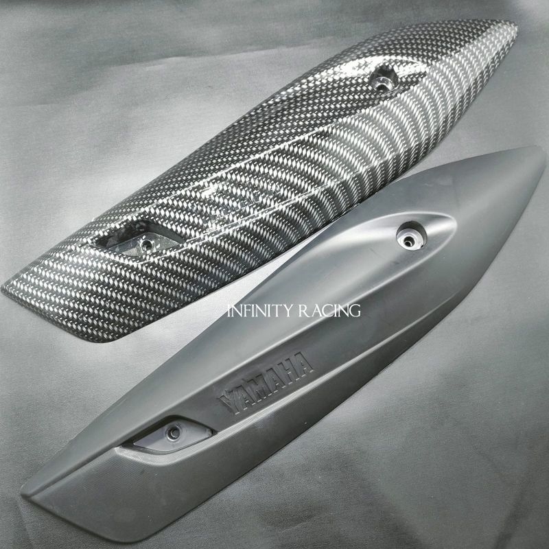 Tameng/Pelindung Knalpot Yamaha Mio J Hitam-Karbon Glossy