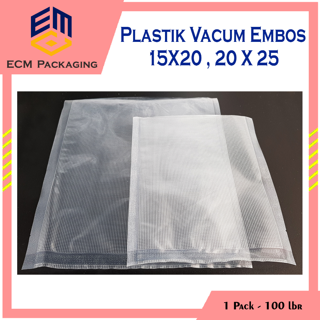 PLASTIK VACUM EMBOS 15X20 17X25 100PCS VACUM BAG