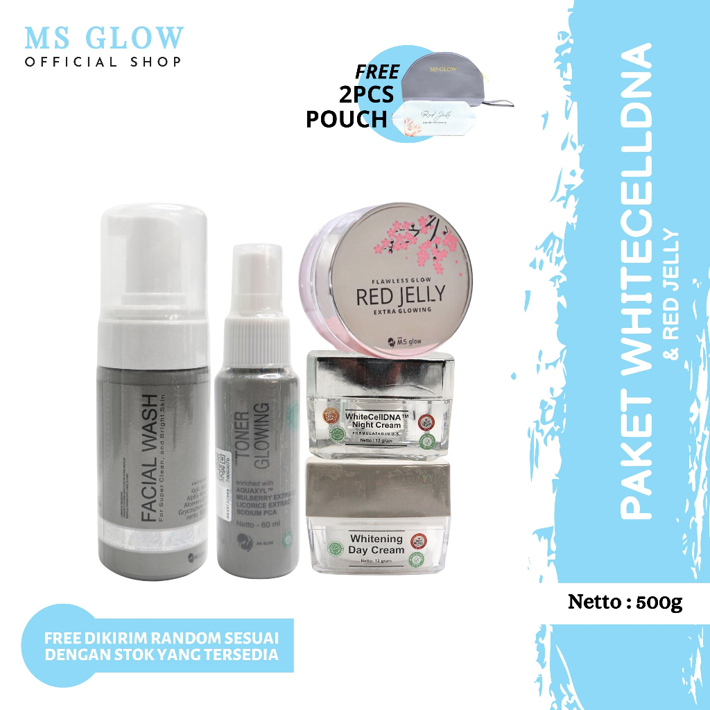 PAKET WAJAH DAN RED JELLY - 5 ITEM - FREE POUCH