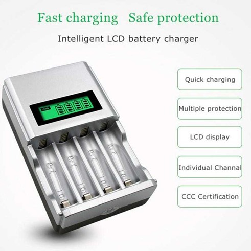 Beston Batu Baterai Battery AA Charge Cas rechargeable 1200Mah+ Smart Charger AA/AAA