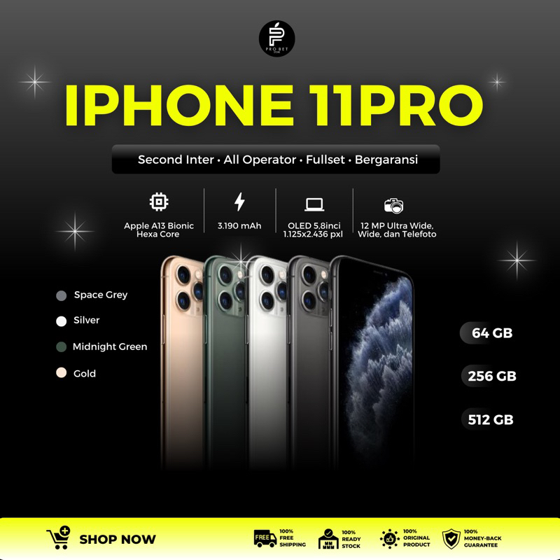 IPhONE SECOND 11 PRO 64GB / 256GB FULLSET LIKE NEW