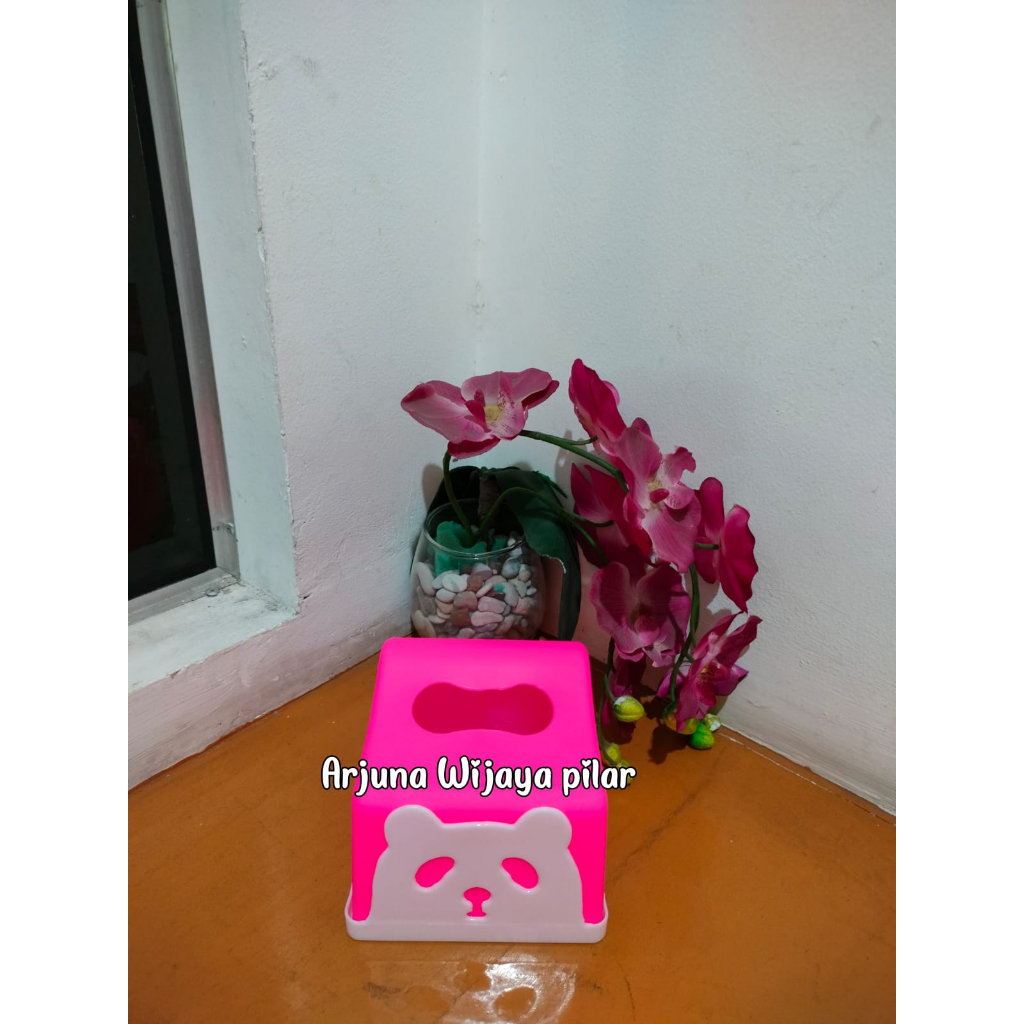 Kotak Tissue Panda SMALL | Tempat Tissue Panda Kotak | Tempat Tisu Segi