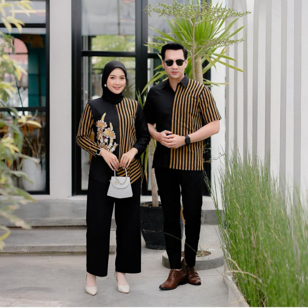 Benang Raja Batik Couple Pria Wanita Sopal Lurik Bordir